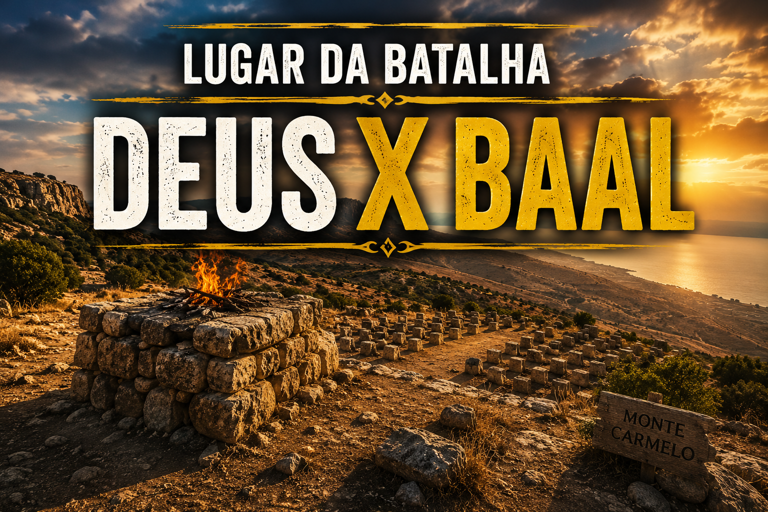 Lugar da Batalha Deus x Baal no Monte Carmelo: O Dia em que Deus Respondeu com Fogo. Leia o artigo